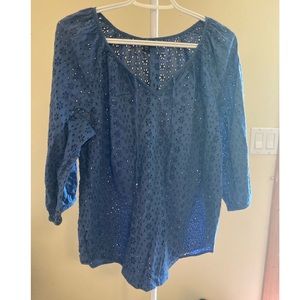 Chaps Womens blouse size medium floral sheer top